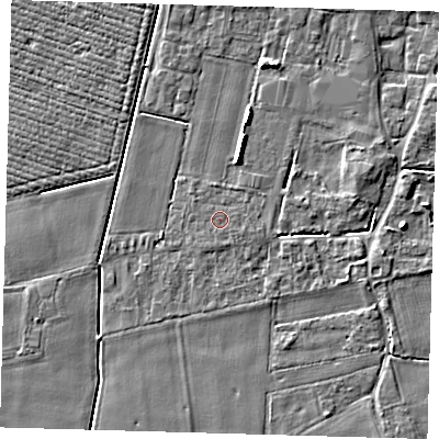 Shaded relief map of the ground around PE126SZ, computed from Environment Agency LiDAR. The ground here sits at about 3 m above sea level and falls 5 m across the surrounding 800 m. Surface water reaching this point runs off ground lying to the south-south-east, 0.5 m higher.