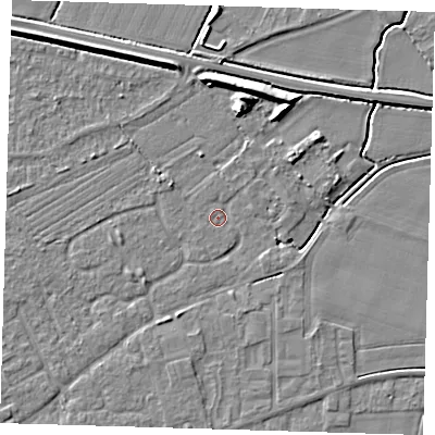 Shaded relief map of the ground around PE127RN, computed from Environment Agency LiDAR. The ground here sits at about 3 m above sea level and falls 7 m across the surrounding 800 m. Surface water reaching this point runs off ground lying to the north-east, 0.9 m higher.