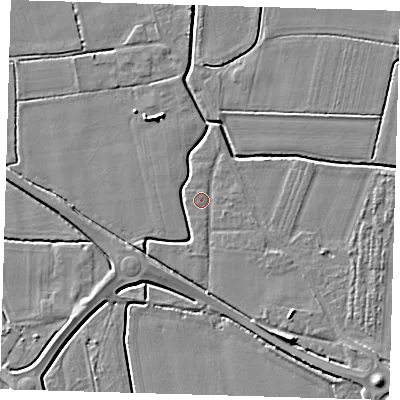 Shaded relief map of the ground around PE128AE, computed from Environment Agency LiDAR. The ground here sits at about 3 m above sea level and falls 5 m across the surrounding 800 m. Surface water reaching this point runs off ground lying to the north-north-east, 0.9 m higher.