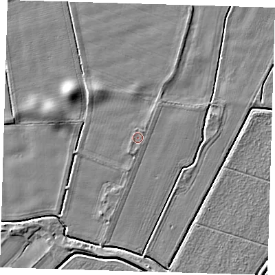 Shaded relief map of the ground around PE128DT, computed from Environment Agency LiDAR. The ground here sits at about 3 m above sea level and falls 5 m across the surrounding 800 m. Surface water reaching this point runs off ground lying to the north-east, 0.6 m higher.