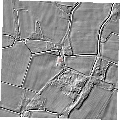 Shaded relief map of the ground around PE128NN, computed from Environment Agency LiDAR. The ground here sits at about 3 m above sea level and falls 4 m across the surrounding 800 m. Surface water reaching this point runs off ground lying to the south-east, 3.4 m higher.