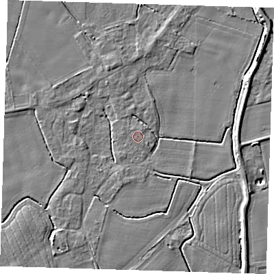 Shaded relief map of the ground around PE129HS, computed from Environment Agency LiDAR. The ground here sits at about 3 m above sea level and falls 6 m across the surrounding 800 m. Surface water reaching this point runs off ground lying to the east-south-east, 0.7 m higher.