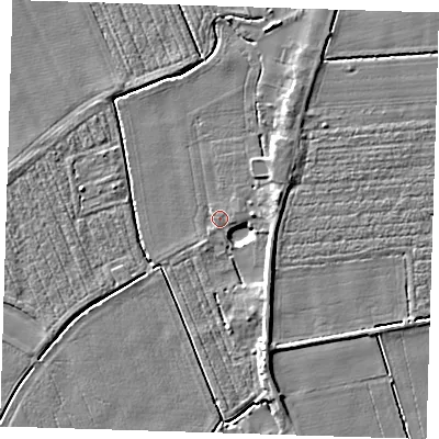 Shaded relief map of the ground around PE129WB, computed from Environment Agency LiDAR. The ground here sits at about 3 m above sea level and falls 5 m across the surrounding 800 m. Surface water reaching this point runs off ground lying to the south-south-west, 1.1 m higher.