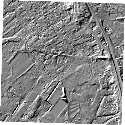 Shaded relief map of the ground around PE132PA, computed from Environment Agency LiDAR. The ground here sits at about 3 m above sea level and falls 5 m across the surrounding 800 m. Surface water reaching this point runs off ground lying to the north-north-east, 4.0 m higher.
