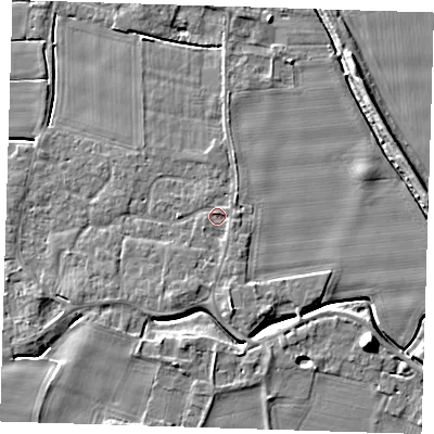 Shaded relief map of the ground around PE135DE, computed from Environment Agency LiDAR. The ground here sits at about 3 m above sea level and falls 9 m across the surrounding 800 m. Surface water reaching this point runs off ground lying to the east-south-east, 1.1 m higher.