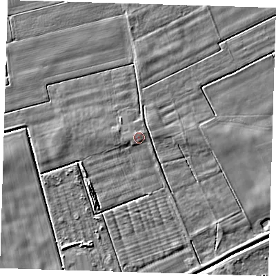 Shaded relief map of the ground around PE135JW, computed from Environment Agency LiDAR. The ground here sits at about 3 m above sea level and falls 5 m across the surrounding 800 m. Surface water reaching this point runs off ground lying to the west, 1.0 m higher.