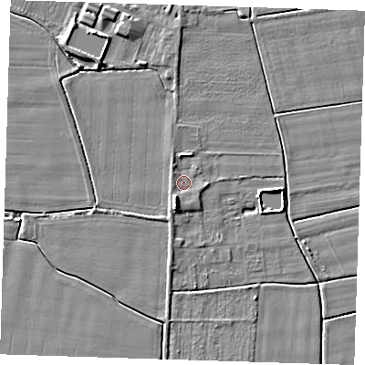Shaded relief map of the ground around PE147AG, computed from Environment Agency LiDAR. The ground here sits at about 3 m above sea level and falls 5 m across the surrounding 800 m. Surface water reaching this point runs off ground lying to the south-south-west, 3.0 m higher.