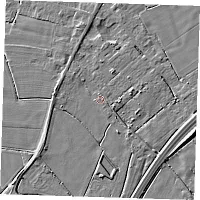 Shaded relief map of the ground around PE147DG, computed from Environment Agency LiDAR. The ground here sits at about 3 m above sea level and falls 5 m across the surrounding 800 m. Surface water reaching this point runs off ground lying to the north-west, 1.0 m higher.