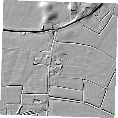 Shaded relief map of the ground around PE147EU, computed from Environment Agency LiDAR. The ground here sits at about 3 m above sea level and falls 8 m across the surrounding 800 m. Surface water reaching this point runs off ground lying to the south-south-west, 1.6 m higher.