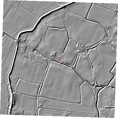Shaded relief map of the ground around PE147HJ, computed from Environment Agency LiDAR. The ground here sits at about 3 m above sea level and falls 5 m across the surrounding 800 m. Surface water reaching this point runs off ground lying to the west-south-west, 4.2 m higher.