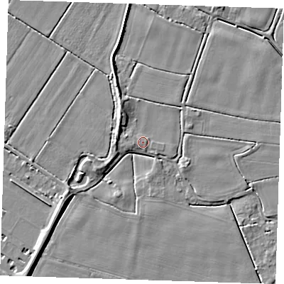 Shaded relief map of the ground around PE147HW, computed from Environment Agency LiDAR. The ground here sits at about 3 m above sea level and falls 5 m across the surrounding 800 m. Surface water reaching this point runs off ground lying to the south-west, 4.3 m higher.
