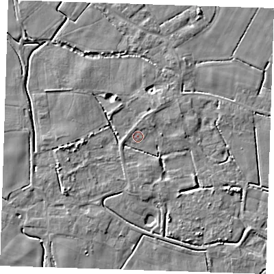 Shaded relief map of the ground around PE147NS, computed from Environment Agency LiDAR. The ground here sits at about 3 m above sea level and falls 4 m across the surrounding 800 m. Surface water reaching this point runs off ground lying to the north-north-east, 3.1 m higher.
