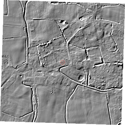 Shaded relief map of the ground around PE147NT, computed from Environment Agency LiDAR. The ground here sits at about 3 m above sea level and falls 4 m across the surrounding 800 m. Surface water reaching this point runs off ground lying to the west, 0.5 m higher.