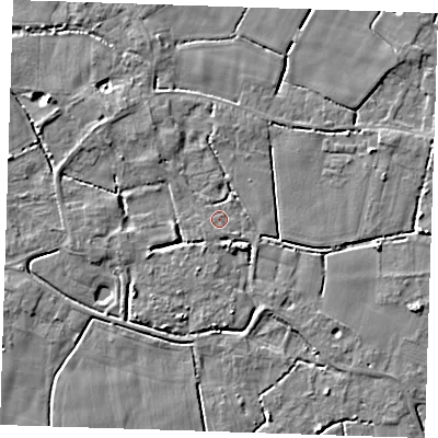 Shaded relief map of the ground around PE147PD, computed from Environment Agency LiDAR. The ground here sits at about 3 m above sea level and falls 4 m across the surrounding 800 m. Surface water reaching this point runs off ground lying to the south-south-west, 0.9 m higher.