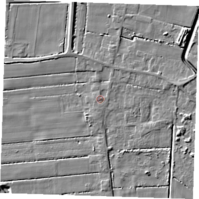 Shaded relief map of the ground around PE147SE, computed from Environment Agency LiDAR. The ground here sits at about 3 m above sea level and falls 7 m across the surrounding 800 m. Surface water reaching this point runs off ground lying to the north-west, 1.1 m higher.