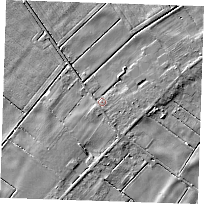 Shaded relief map of the ground around PE148JA, computed from Environment Agency LiDAR. The ground here sits at about 2 m above sea level and falls 4 m across the surrounding 800 m. Surface water reaching this point runs off ground lying to the south-south-west, 2.0 m higher.