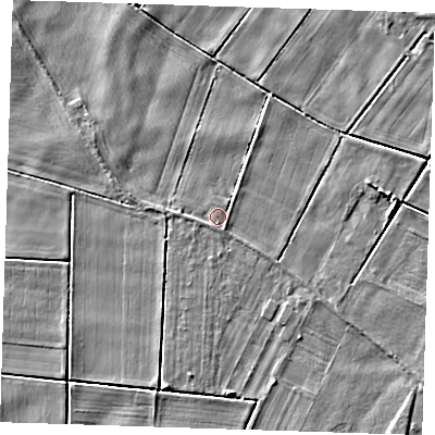 Shaded relief map of the ground around PE149AP, computed from Environment Agency LiDAR. The ground here sits at about 2 m above sea level and falls 4 m across the surrounding 800 m. Surface water reaching this point runs off ground lying to the south-west, 0.8 m higher.