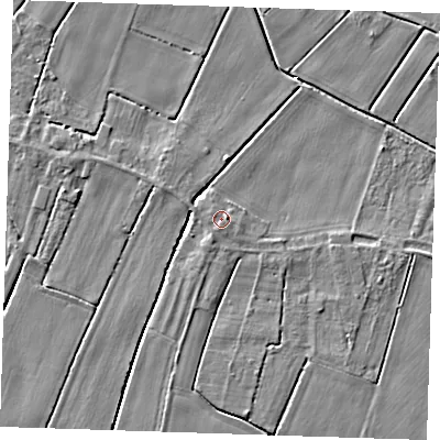 Shaded relief map of the ground around PE149BL, computed from Environment Agency LiDAR. The ground here sits at about 3 m above sea level and falls 4 m across the surrounding 800 m. Surface water reaching this point runs off ground lying to the east, 1.4 m higher.