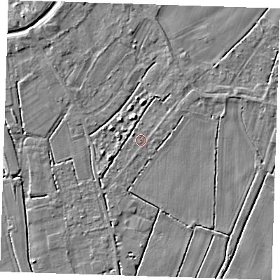 Shaded relief map of the ground around PE149BW, computed from Environment Agency LiDAR. The ground here sits at about 2 m above sea level and falls 4 m across the surrounding 800 m. Surface water reaching this point runs off ground lying to the north-east, 0.6 m higher.