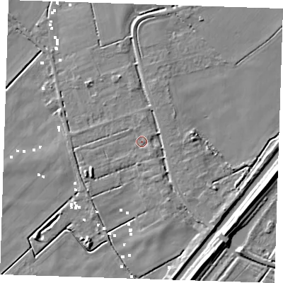 Shaded relief map of the ground around PE149ED, computed from Environment Agency LiDAR. The ground here sits at about 2 m above sea level and falls 9 m across the surrounding 800 m. Surface water reaching this point runs off ground lying to the south-east, 2.3 m higher.