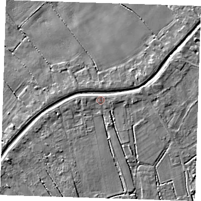 Shaded relief map of the ground around PE149EH, computed from Environment Agency LiDAR. The ground here sits at about 3 m above sea level and falls 4 m across the surrounding 800 m. Surface water reaching this point runs off ground lying to the east, 1.0 m higher.