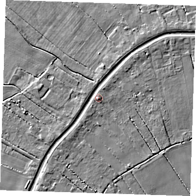 Shaded relief map of the ground around PE149EJ, computed from Environment Agency LiDAR. The ground here sits at about 4 m above sea level and falls 4 m across the surrounding 800 m. Surface water reaching this point runs off ground lying to the east-south-east, 2.9 m higher.