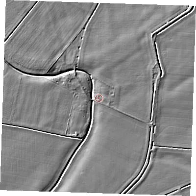 Shaded relief map of the ground around PE149JD, computed from Environment Agency LiDAR. The ground here sits at about 2 m above sea level and falls 4 m across the surrounding 800 m. Surface water reaching this point runs off ground lying to the north-west, 3.5 m higher.