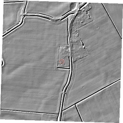 Shaded relief map of the ground around PE149JG, computed from Environment Agency LiDAR. The ground here sits at about 2 m above sea level and falls 4 m across the surrounding 800 m. Surface water reaching this point runs off ground lying to the north-east, 0.5 m higher.
