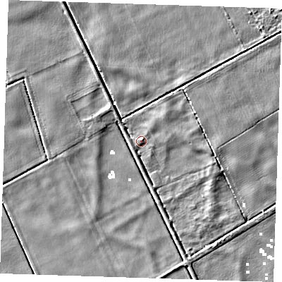 Shaded relief map of the ground around PE149JN, computed from Environment Agency LiDAR. The ground here sits at about 1 m above sea level and falls 4 m across the surrounding 800 m. Surface water reaching this point runs off ground lying to the north-east, 1.8 m higher.