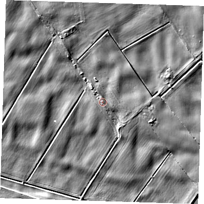 Shaded relief map of the ground around PE149LE, computed from Environment Agency LiDAR. The ground here sits at about 2 m above sea level and falls 5 m across the surrounding 800 m. Surface water reaching this point runs off ground lying to the east-south-east, 1.2 m higher.