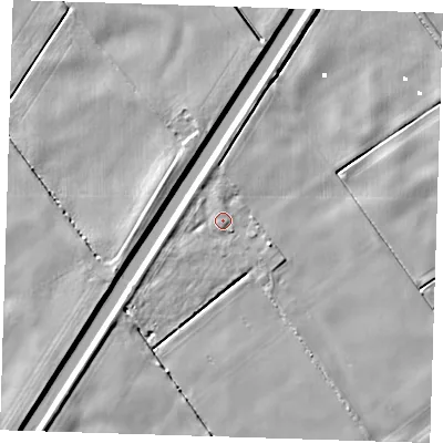 Shaded relief map of the ground around PE149NL, computed from Environment Agency LiDAR. The ground here sits at about 3 m above sea level and falls 5 m across the surrounding 800 m. Surface water reaching this point runs off ground lying to the north-north-west, 1.4 m higher.