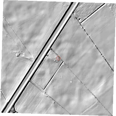Shaded relief map of the ground around PE149NN, computed from Environment Agency LiDAR. The ground here sits at about 2 m above sea level and falls 5 m across the surrounding 800 m. Surface water reaching this point runs off ground lying to the north-north-west, 3.5 m higher.