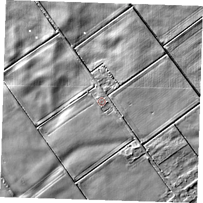 Shaded relief map of the ground around PE149PJ, computed from Environment Agency LiDAR. The ground here sits at about 2 m above sea level and falls 4 m across the surrounding 800 m. Surface water reaching this point runs off ground lying to the south-east, 1.0 m higher.