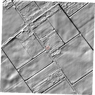 Shaded relief map of the ground around PE149PL, computed from Environment Agency LiDAR. The ground here sits at about 2 m above sea level and falls 4 m across the surrounding 800 m. Surface water reaching this point runs off ground lying to the south-west, 0.9 m higher.