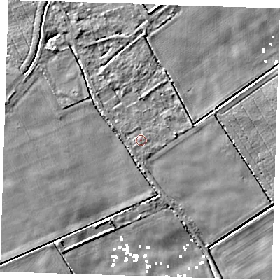 Shaded relief map of the ground around PE149QB, computed from Environment Agency LiDAR. The ground here sits at about 2 m above sea level and falls 5 m across the surrounding 800 m. Surface water reaching this point runs off ground lying to the south-south-west, 0.7 m higher.