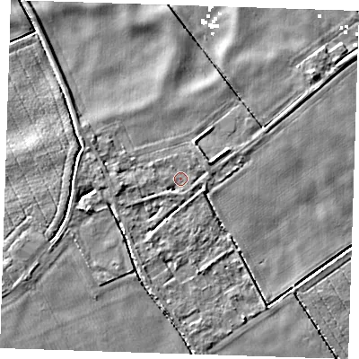 Shaded relief map of the ground around PE149QE, computed from Environment Agency LiDAR. The ground here sits at about 2 m above sea level and falls 4 m across the surrounding 800 m. Surface water reaching this point runs off ground lying to the north-east, 2.4 m higher.