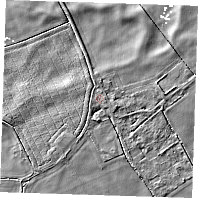 Shaded relief map of the ground around PE149QJ, computed from Environment Agency LiDAR. The ground here sits at about 2 m above sea level and falls 5 m across the surrounding 800 m. Surface water reaching this point runs off ground lying to the east, 0.7 m higher.