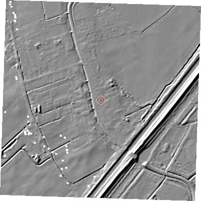 Shaded relief map of the ground around PE149RB, computed from Environment Agency LiDAR. The ground here sits at about 2 m above sea level and falls 9 m across the surrounding 800 m. Surface water reaching this point runs off ground lying to the south-east, 0.8 m higher.