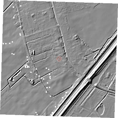Shaded relief map of the ground around PE149RD, computed from Environment Agency LiDAR. The ground here sits at about 2 m above sea level and falls 9 m across the surrounding 800 m. Surface water reaching this point runs off ground lying to the north-east, 1.3 m higher.