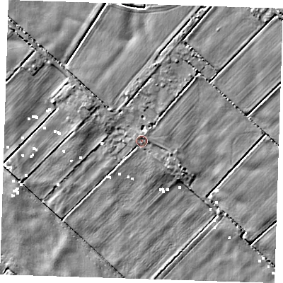 Shaded relief map of the ground around PE149SL, computed from Environment Agency LiDAR. The ground here sits at about 1 m above sea level and falls 5 m across the surrounding 800 m. Surface water reaching this point runs off ground lying to the north-east, 0.9 m higher.