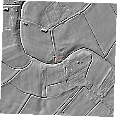 Shaded relief map of the ground around PE149SQ, computed from Environment Agency LiDAR. The ground here sits at about 2 m above sea level and falls 6 m across the surrounding 800 m. Surface water reaching this point runs off ground lying to the north-north-west, 0.9 m higher.