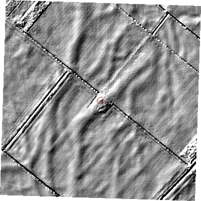 Shaded relief map of the ground around PE149TB, computed from Environment Agency LiDAR. The ground here sits at about -0 m above sea level and falls 3 m across the surrounding 800 m. Surface water reaching this point runs off ground lying to the north-east, 1.6 m higher.