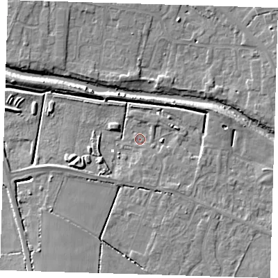 Shaded relief map of the ground around PE159TT, computed from Environment Agency LiDAR. The ground here sits at about -0 m above sea level and falls 7 m across the surrounding 800 m. Surface water reaching this point runs off ground lying to the east-north-east, 4.2 m higher.