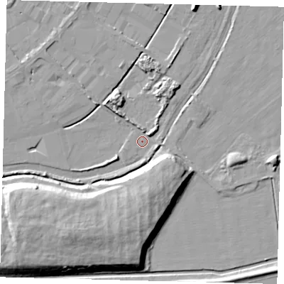 Shaded relief map of the ground around PE15QR, computed from Environment Agency LiDAR. The ground here sits at about 3 m above sea level and falls 15 m across the surrounding 800 m. Surface water reaching this point runs off ground lying to the north-east, 2.3 m higher.