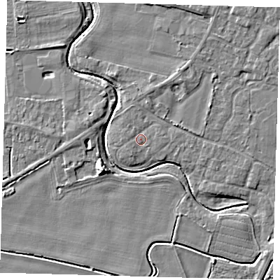 Shaded relief map of the ground around PE201JL, computed from Environment Agency LiDAR. The ground here sits at about 3 m above sea level and falls 7 m across the surrounding 800 m. Surface water reaching this point runs off ground lying to the west-north-west, 0.7 m higher.