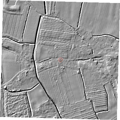 Shaded relief map of the ground around PE201NX, computed from Environment Agency LiDAR. The ground here sits at about 3 m above sea level and falls 5 m across the surrounding 800 m. Surface water reaching this point runs off ground lying to the south-west, 0.6 m higher.
