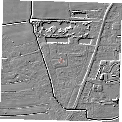 Shaded relief map of the ground around PE217BL, computed from Environment Agency LiDAR. The ground here sits at about 3 m above sea level and falls 6 m across the surrounding 800 m. Surface water reaching this point runs off ground lying to the west-south-west, 0.7 m higher.