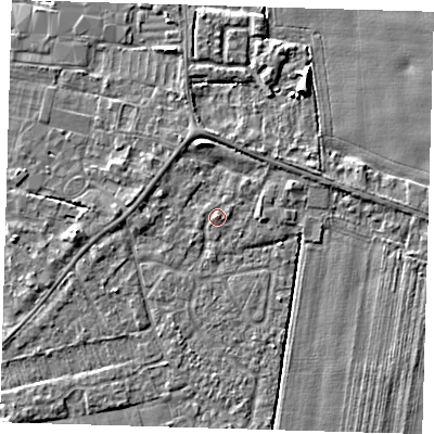 Shaded relief map of the ground around PE219QE, computed from Environment Agency LiDAR. The ground here sits at about 3 m above sea level and falls 5 m across the surrounding 800 m. Surface water reaching this point runs off ground lying to the east, 0.7 m higher.