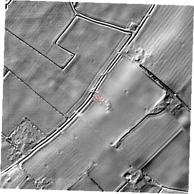 Shaded relief map of the ground around PE229AZ, computed from Environment Agency LiDAR. The ground here sits at about 3 m above sea level and falls 5 m across the surrounding 800 m. Surface water reaching this point runs off ground lying to the east, 3.0 m higher.