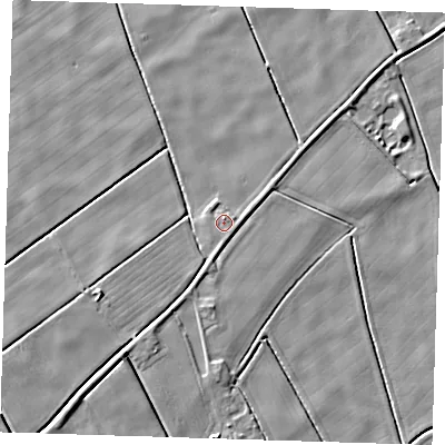 Shaded relief map of the ground around PE229DT, computed from Environment Agency LiDAR. The ground here sits at about 2 m above sea level and falls 4 m across the surrounding 800 m. Surface water reaching this point runs off ground lying to the north-north-east, 1.3 m higher.